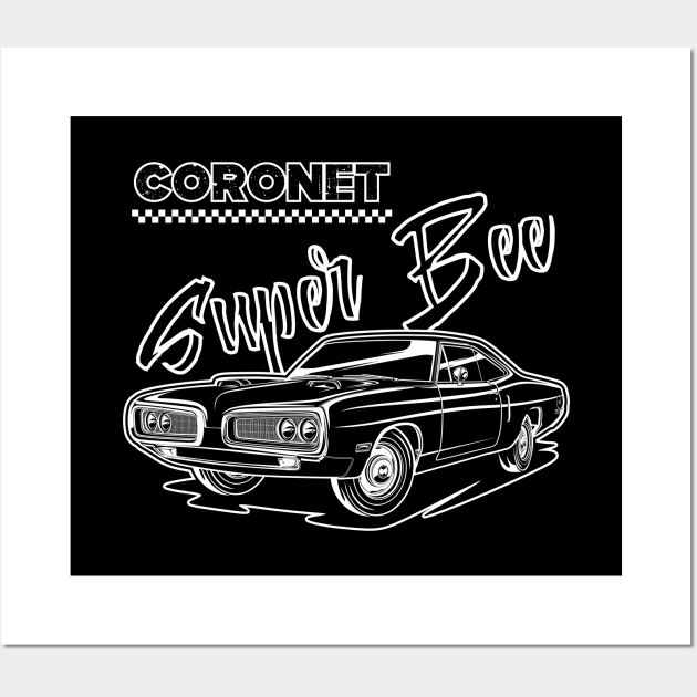 Coronet Super Bee - White Print Wall Art by WINdesign